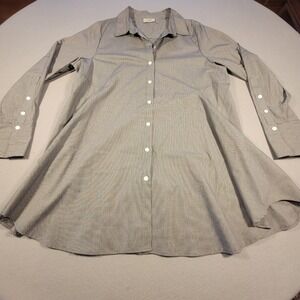 INAE Collection Shirt Dress Button Front Micro Check Women's XL Black White